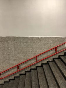 Empty underground flight of stairs